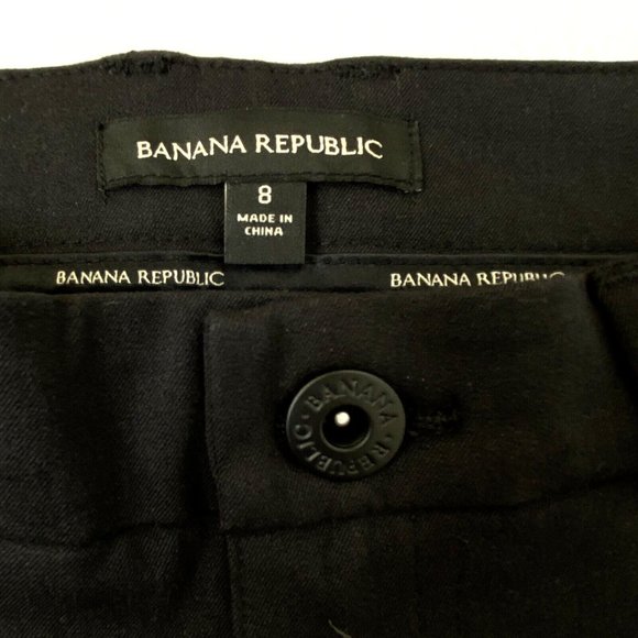 Banana Republic Slim Straight Cropped Pant Slacks Womens Stretch Black - Picture 7 of 9